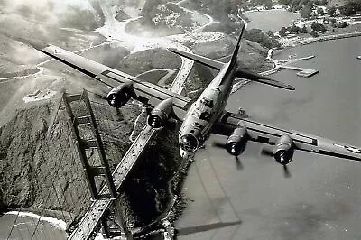 B-17 Flying Fortress Golden Gate Bridge PHOTO World War 2 US Army Air Force • $4.78