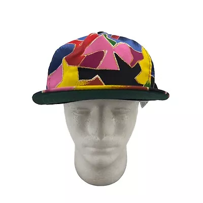 Vintage Nissin Colorful Abstract Hat Adult Mens Snapback Hip Hop Fresh Prince • $38.20