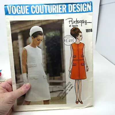 Vintage Pattern Vogue Couturier Design # 1916 Pertegaz SZ 12 Bust 34 Cut/Complet • $34.99