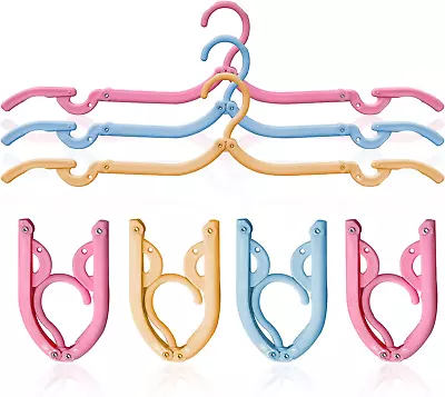 12 Pcs Travel HangersPortable Folding Clothes Hangers ï¼ŒClothes Drying Rack For • $12.46