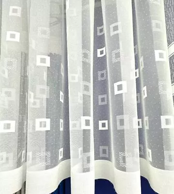 Plain Voile Net Curtains White Lace Curtain Rod Slot Window Drapes Sold By Meter • £26.99