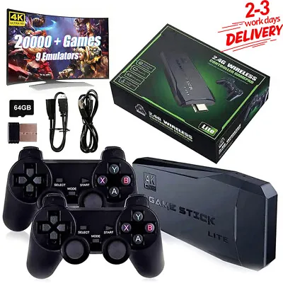 TV Game Retro Console Emulator With 2 Game Pads HDMI 64G Memory Card 15000 Games • £23.89