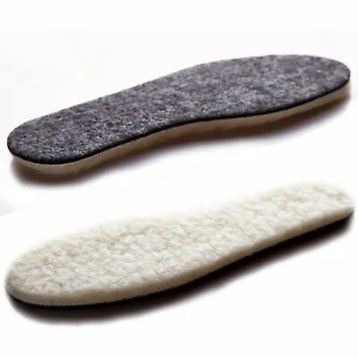 Soft Warm Sheepskin Insoles Winter Thick Inner Soles Sheep Wool Shoes Boot Pad • £3.29