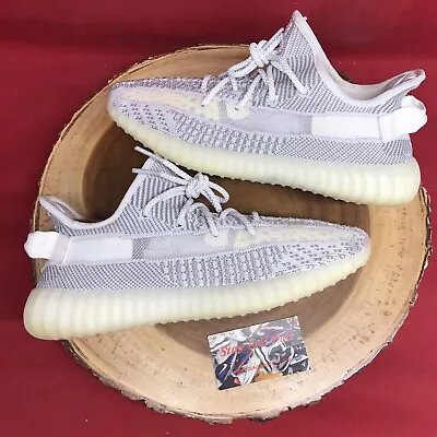 ADIDAS YEEZY BOOST 350 V2 SIZE 9.5 STATIC WHITE GREY EF2905 Great Condition • $199.99