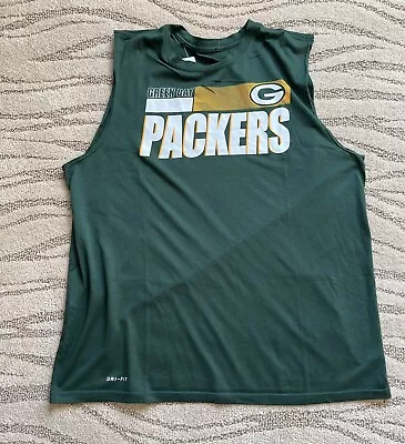 Green Bay Packers Game Worn Used Sleeveless Shirt Issued XL Nike NFL GREEN • $34.99