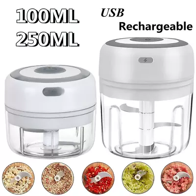 £10.63 • Buy 250/100ML Electric Garlic Food Chopper Grinder Blender Crusher USB Rechargeable
