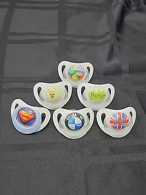 🫧Lot Of (6) NUK Pacifiers Made In Germany BMW/SUPERMAN/ROYAL BABY See Photos! • $30