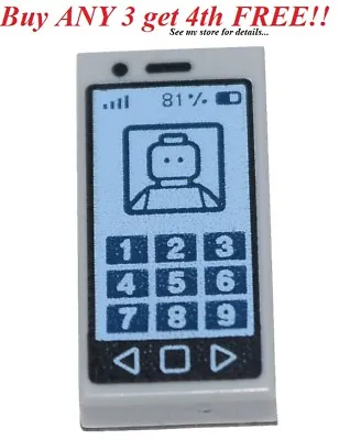 ☀️NEW LEGO CELL PHONE ~ Printed Lt Bluish Gray 1x2 Minifigure MP3 IPod Tile • $1.70