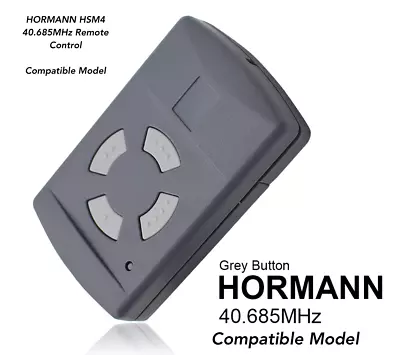 Hormann  Garage Door Remote Control Key Fob 40.685MHz Type GREY BUTTONS • £19.95