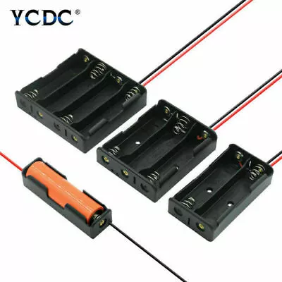 DIY Box 3.7V 1/2/3/4 Slots Cells Case Cable Case Battery Holder Storage • £2.32