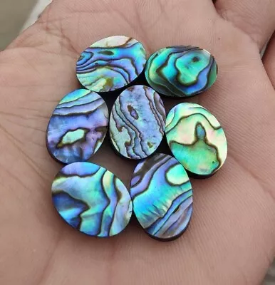 Natural Abalone Shell Oval Shape Cabochon Flat Back Calibrated Loose Gemstones • $1.86