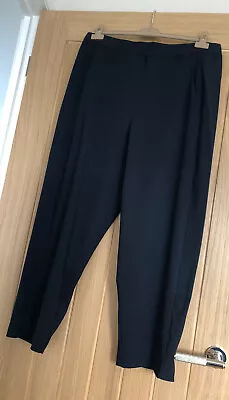 £35 • Buy Oska Stretch Trousers  Dark Navy Blue With Pockets Ankle Length 3 Excellent Con