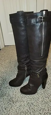 Miu Miu Prada Leather Knee Boots 38 Brown  With Leather Lining Made In Italy • $85