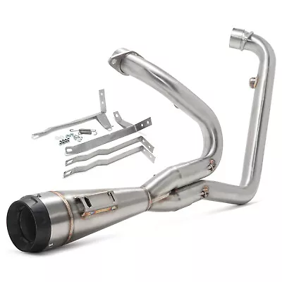 Brushed 2 Into 1 Shorty Exhaust Pipe For Harley Touring Glide Bagger M8 2017-UP • $469.96