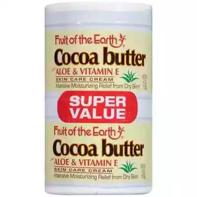 Fruit Of The Earth Cocoa Butter Aloe Vitamin E Skin Care Cream Value 4 Oz 2 Ct • $11.08