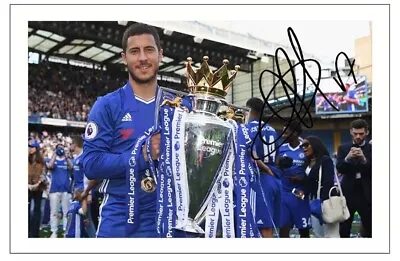 Eden Hazard Winning Premier League Signed Card Chelsea 6x4 • £6