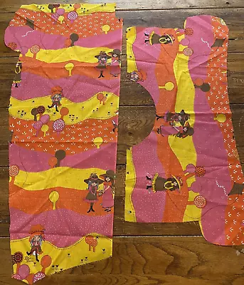 Vtg Scrap Retro Mod Petticoats Pantaloons Pink Orange Fabric Roth Greeting Cards • $6.95