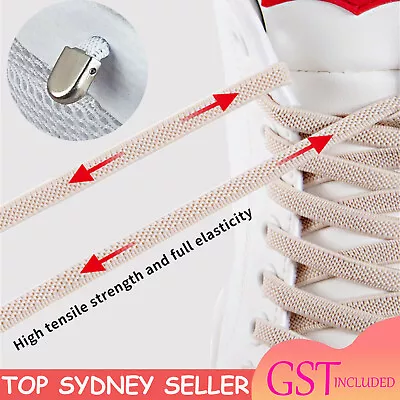 No Tie Flat Lock Elastic Shoelaces Shoe Laces Lazy Laces Sneakers Kids Adults AU • $3.85