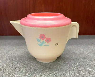 Vintage Fisher Price Replacement Tea Pot Pink White 1985 Pretend Play Kitchen • $4.99