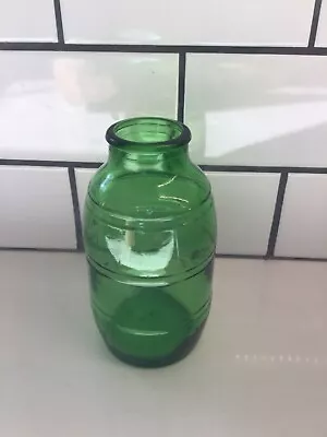 Antique Vintage Emerald Green  Barrel-Shaped Jar • $9