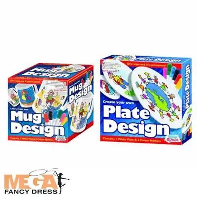 Create Your Own Mug & Plate Design Set Kids Crafts DIY Activty Set Bundle Pack  • £17.99