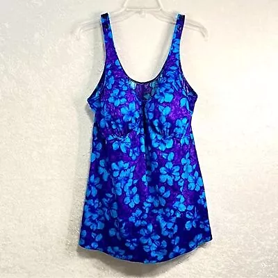 MAXINE Of HOLLYWOOD Swimsuit One Piece Swimdress Womens 24W Vivid Blue & Purple • $38.95