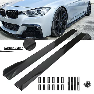 $59.99 • Buy Side Skirt Rocker Panel Extension CARBON FIBER For F30 E92 E90 E36 E30 328i 335i