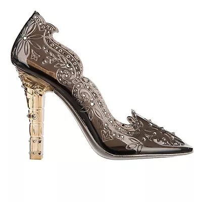 Dolce & Gabbana Crystal Cinderella Court Shoes Heels Transparent Braun 385 • $802.03