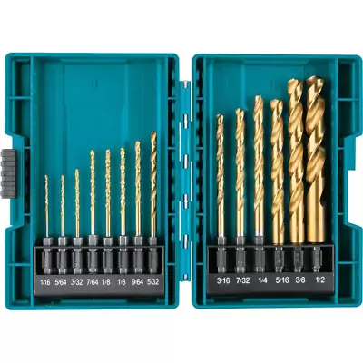 Impact 1/4 In. Hex Shank Gold Titanium Drill Bit Set (14-Piece) • $23.34