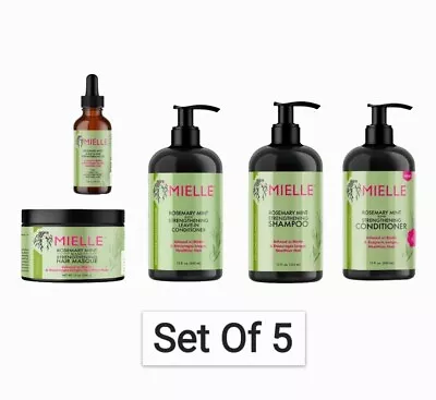 Mielle Rosemary Strengthening Set Of 5 Shampoo/conditioner/masque /oil/leave-in  • £47.99