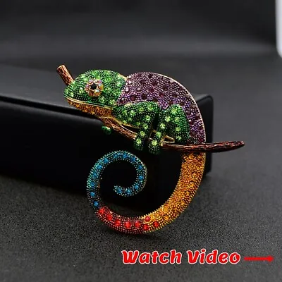 Big Multicolor Lizard Brooch Pins Fashion Animal Chameleon Wedding Jewelry Gift • $2.99