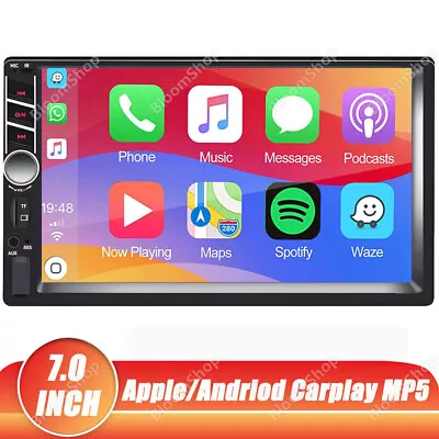 Double Din 7” Car Stereo Touch Screen Car Radio Apple CarPlay Android Auto BT FM • $19.89