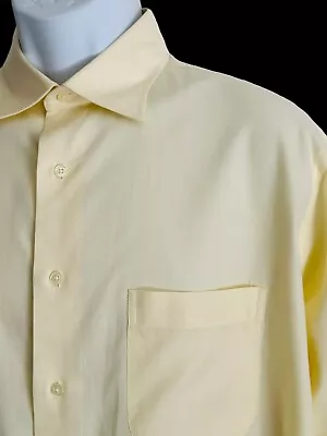 Solemare Mens Shirt Maus Hoffmann L/S Egyptian Cotton Pique Pale Yellow Italy L • $49.99