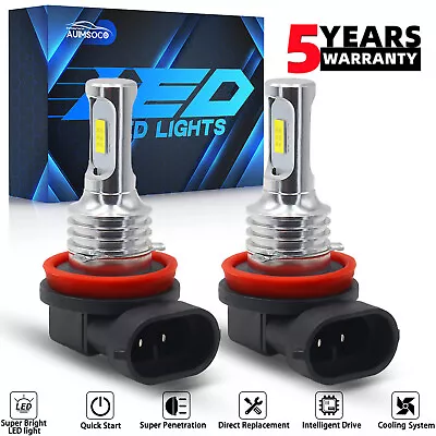 AUIMSOCO H11 LED Fog Light Bulbs 6000K Super Bright White H8 Fog Light Bulbs Kit • $13.99