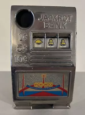 Vintage Metal Las Vegas Nevada Mini Slot Machine Toy Gambling Bank - Working • $29.99