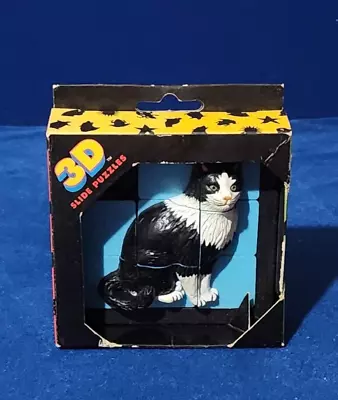 Vintage 1996 DaMert Company Tuxedo Cat 3D Slide Puzzle • $25