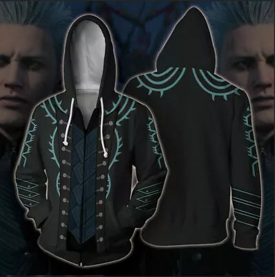 Game Devil May Cry V 5 Vergil Cosplay Hoodie Hooded Sportswear Jacket Sweatshirt • $26.99