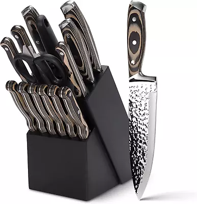Knife Set15 Pieces Kitchen Knife Set With Wooden BlockHigh Carbon Japanese Sta • $137.90