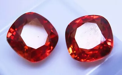 Mexican Fire Opal Natural 22.90 Ct Orange Radiant Loose Gemstone Pair • $54.40