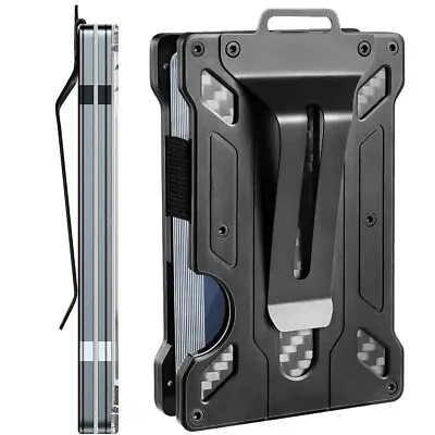 Tactical RFID Wallet W/ Clear Window ID Badge Holder Aluminum Pouch + Money Clip • $17.99