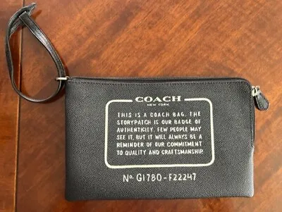 Coach Pouch Storypatch Bag From Tote F22247 Black Leather Corner Zip • $37.50