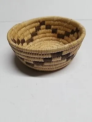  Vintage HAND WOVEN BASKET Coiled 5  Top 4  Bottom  • $19.99