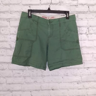 Mossimo Supply Co. Shorts Womens Juniors 5 Green Roll Tab Hem Lowest Rise Chino • $18