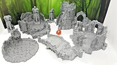 9 Piece Ruins Set Scatter Terrain Scenery 28mm Dungeons & Dragons 3D Printed • $69.99