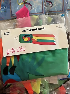 $14.99 • Buy Go Fly A Kite Rainbow Toucan 40”windsock Yards Porches  Kites Tails & More
