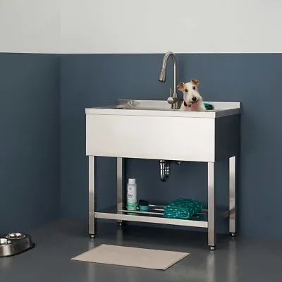 Sink Stainless Steel Utility Laundry Room Wash Basement Slop Shop Prep Garage ~~ • $517.99