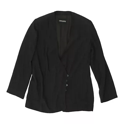 Giorgio Armani Womens Black Collarless Blazer Style Jacket | Vintage Designer • £55