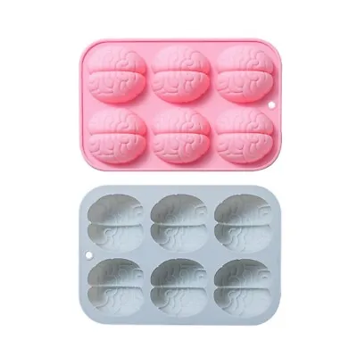 6 Cavity Brain-Shaped Silicone Food Grade Mould Clay Resin Ceramics Candy • $7.77