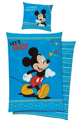 Mickey Mouse Blue Bedding Single Cover & Pillow Duvet Cover  • £20.95