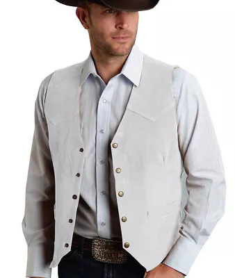 Mens Cowboy Vests Hunting Fishing Vintage Wedding Groom Waistcoats Large XL XXL • $20.68